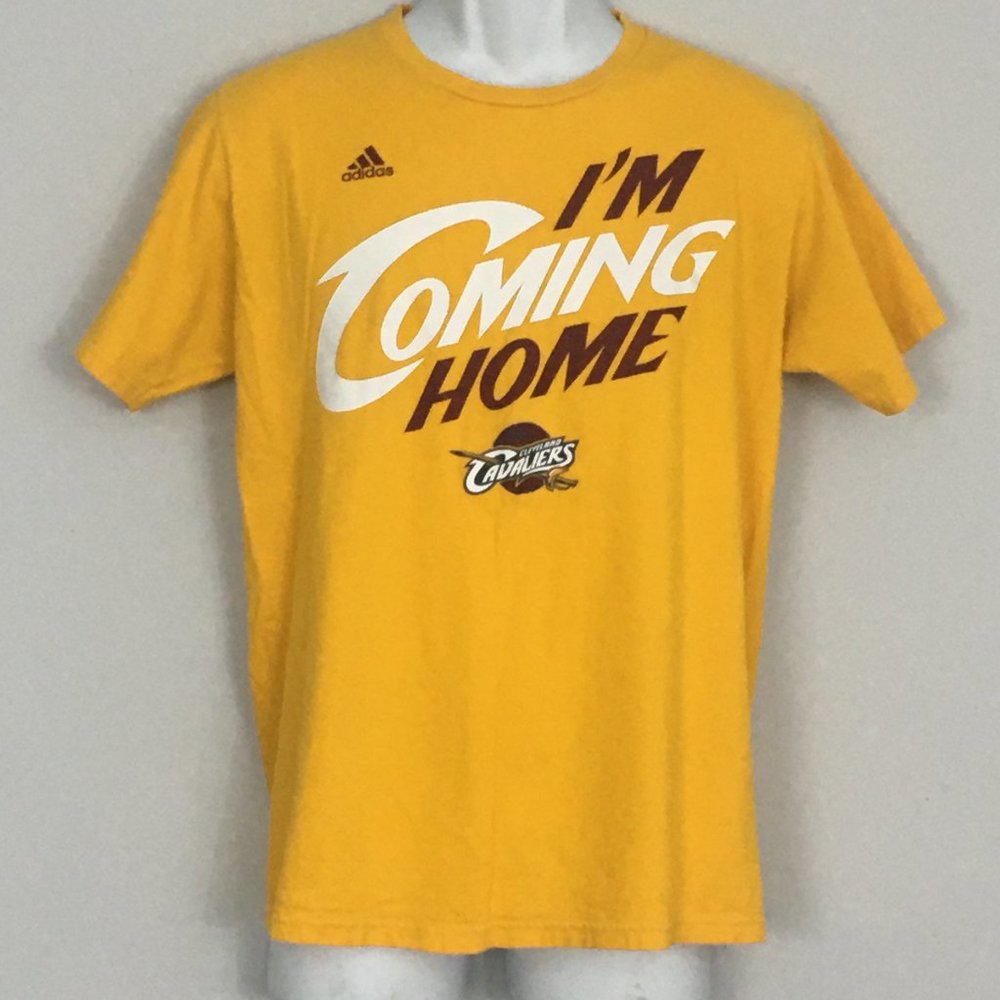 Adidas Cleveland Cavaliers NBA Mens M Yellow 100% Cotton I'm Coming Home Tshirt